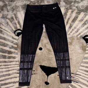 Oakley Black Leggings with Patterned Accents